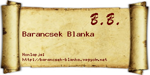 Barancsek Blanka névjegykártya